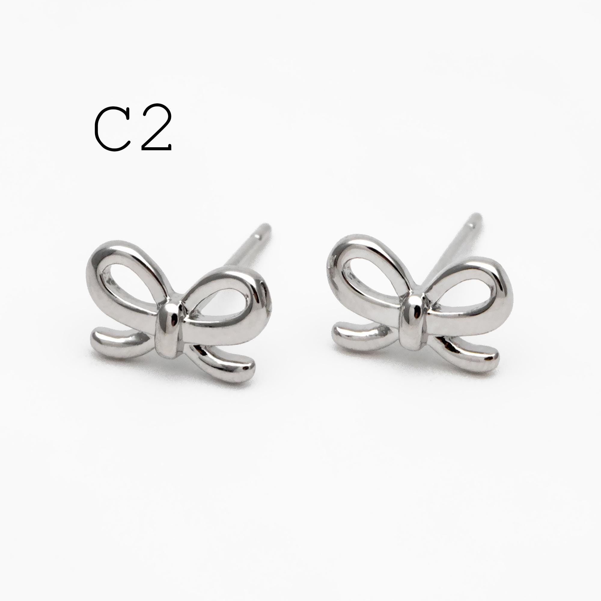 10pcs Gold/ Rhodium plated Brass Christmas Stud Earrings (GB-139)